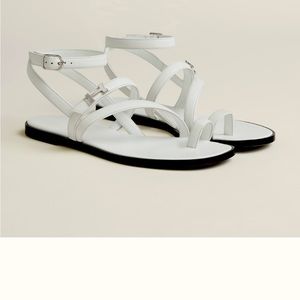 SOLD Hermes iconic H buckle straps sandal. Sold out everywhere. White leather 37